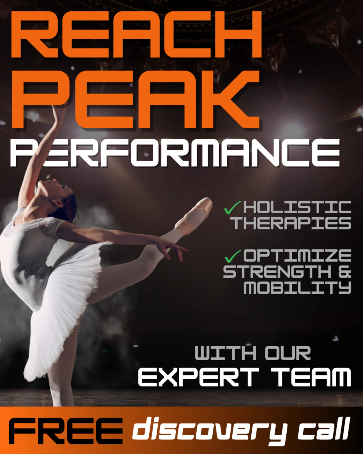 Peak performance holistic therapy ad creative