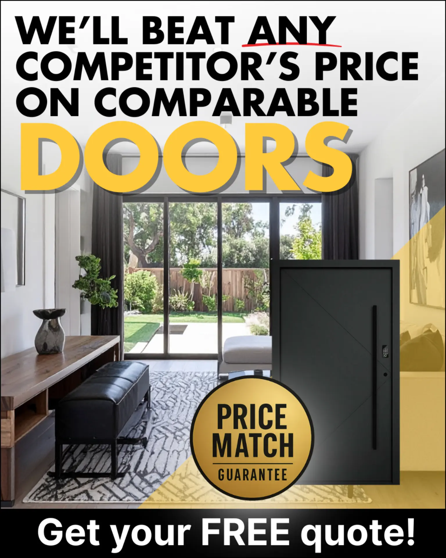 Door price match guarantee ad creative