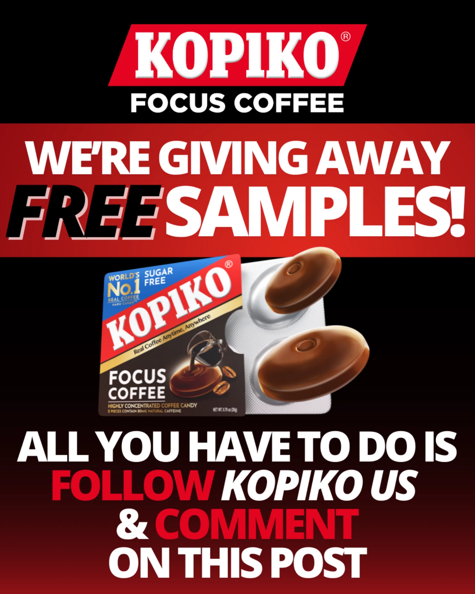 Kopiko Focus Coffee free samples ad creative