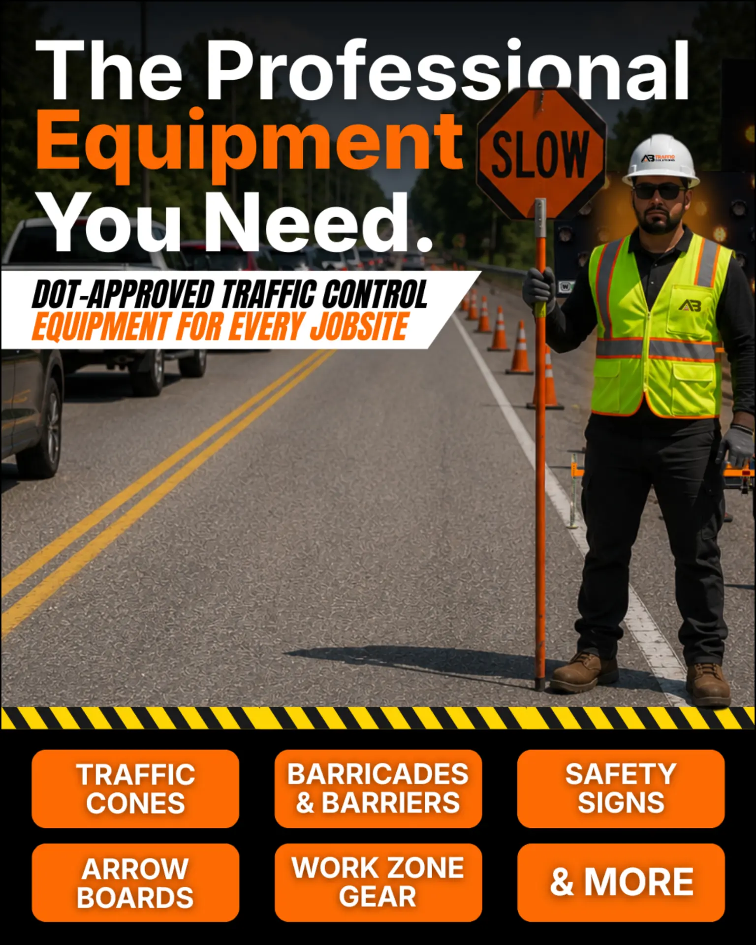 DOT-approved traffic control equipment ad creative
