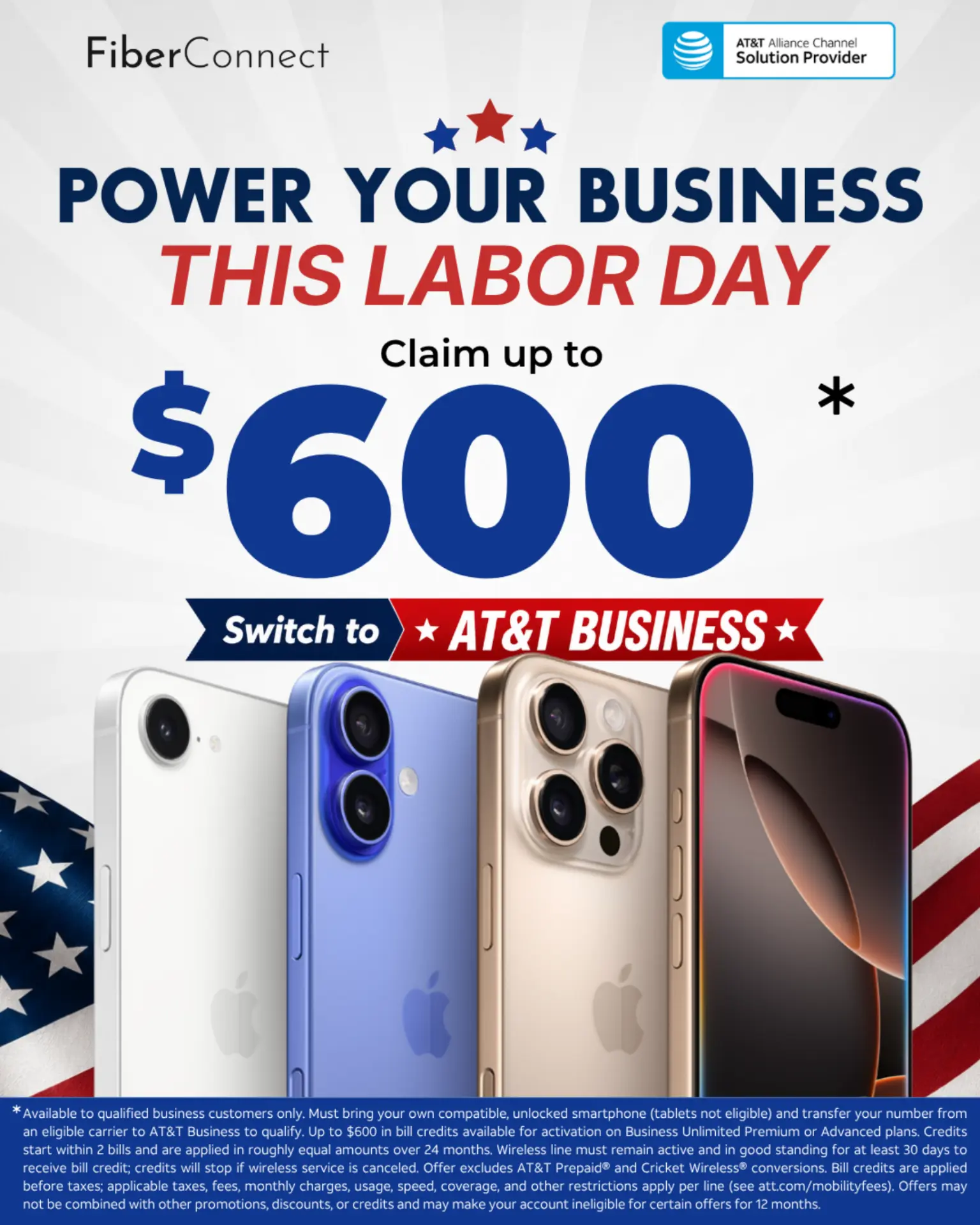 AT&T Business Labor Day offer ad creative